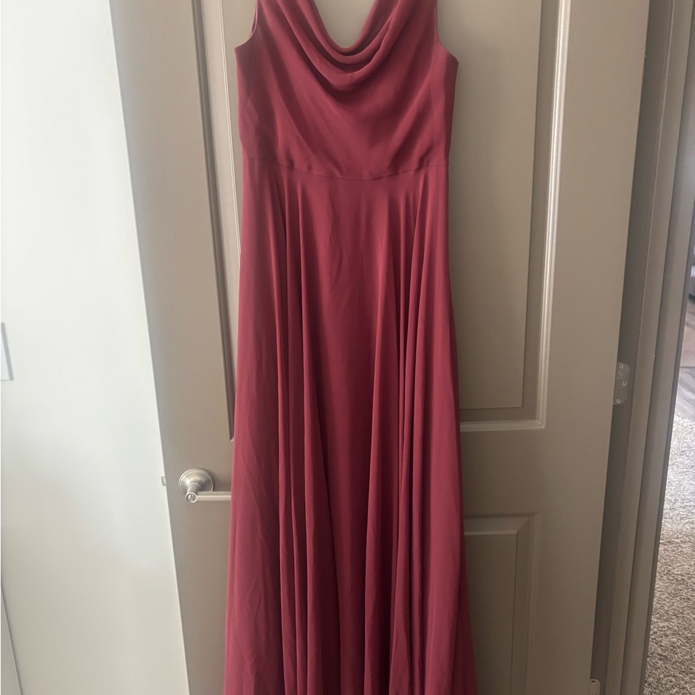 Jenny Yoo Sleeveless Maxi Dress in Deep Red